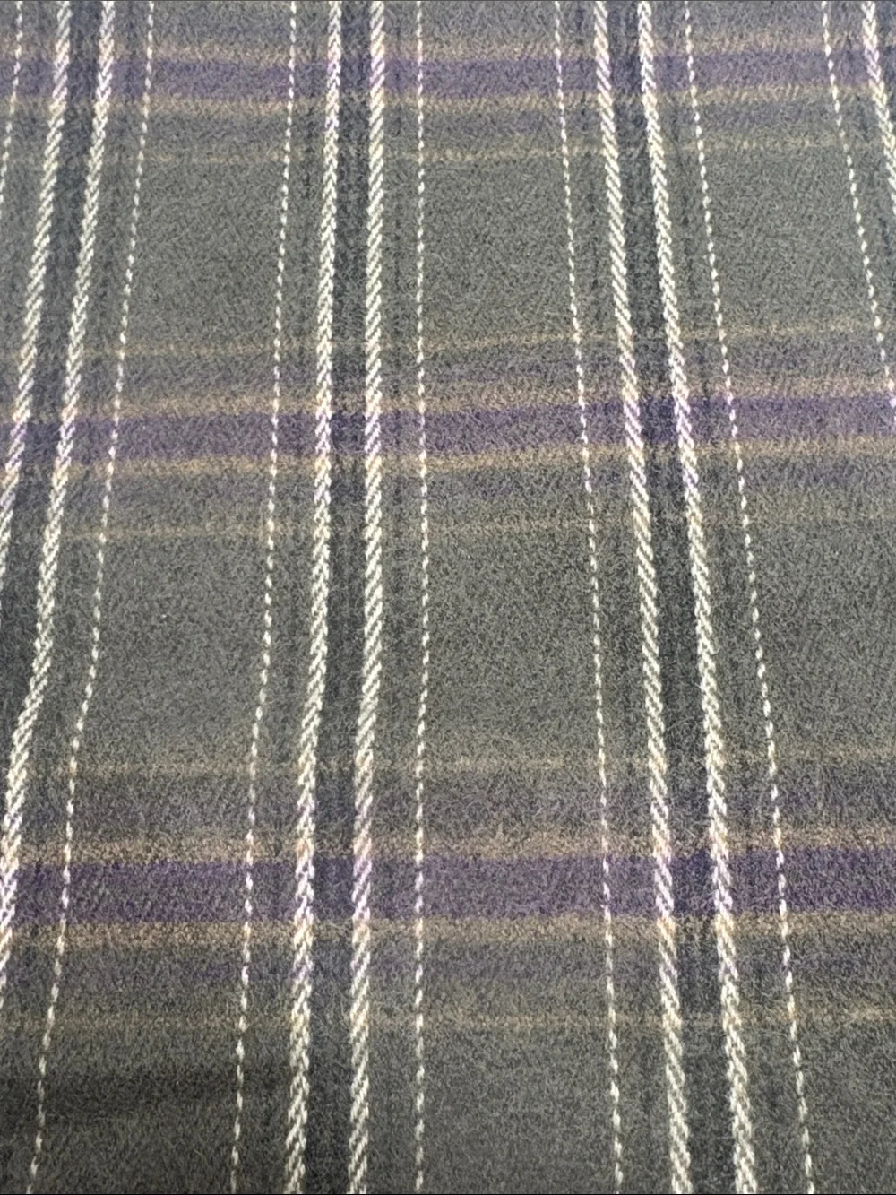 Route 66 Olive Scottish Tartan Knit Scarf with Purple Accent CV